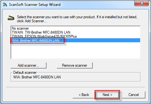 Scanner Setup Wizard