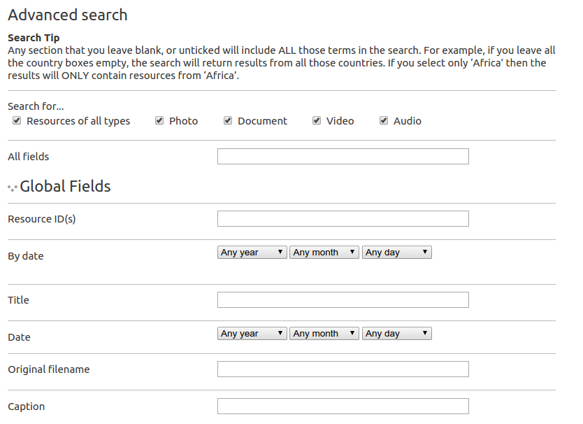 advanced search form